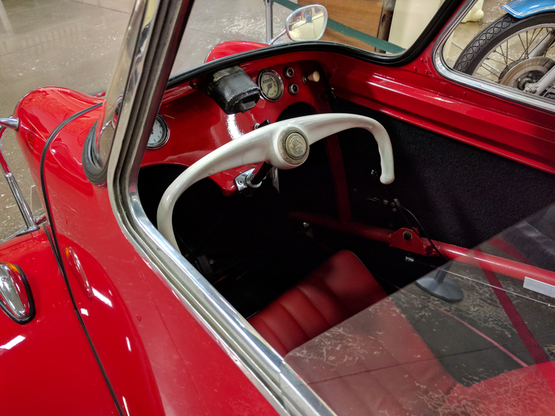 Down to the strange steering apparatus.
